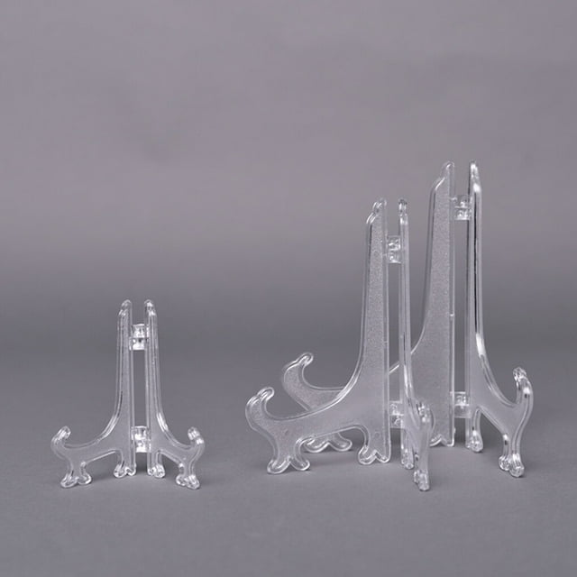 10pcs Clear Plastic Easels Plate Holders Display Book Book Pedestal Stand Picture Pedestal Stand Picture Dish Rack Picture Frame Photo Book Pedestal Stand