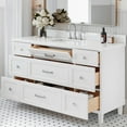 thumbnail image 2 of ARIEL Monroe 61 Inch Single Rectangle Sink Bathroom Vanity With Pure White Quartz Countertop 1.5 Inch Edge In White, 2 of 7