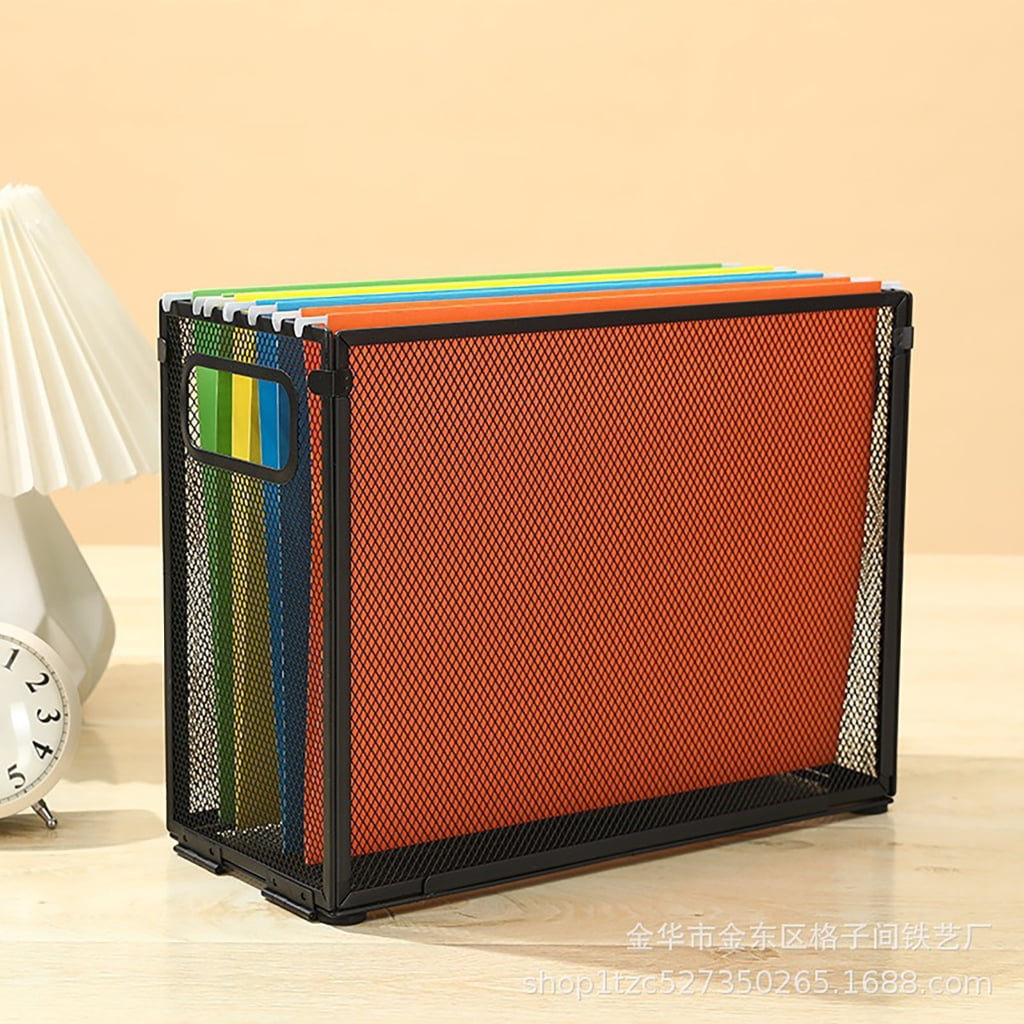 Desk Document Organizers Metal File Storage Case Large Capacity Storage Basket for Office Desk Organization Acessories