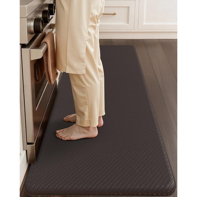 Anti Fatigue Mat Kitchen,3/4" Thick Waterproof Non Slip Kitchen Rug, Cushioned Standing Desk Mat for Office& Home,20"x47", Brown