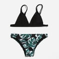 thumbnail image 1 of Traje de baño de playa Europa y América Traje de baño de bikini sexy con estampado de hojas verdes, 1 of 5