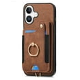 thumbnail image 2 of for iPhone 17 Phone Case Wallet with Card Holder,PU Leather Flip Folio Case,RFID Blocking Ring Holder Kickstand Wrist Strap Magnetic Protective Women Men Cover,Brown,For iPhone 17, 2 of 11