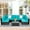 Blue, variant on Kinbor 7pcs Outdoor Patio Rattan Wicker Furniture Sectional Sofa Set with Blue Cushions