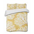 thumbnail image 2 of Quilts Queen Size, Yellow Coral Coastal Soft Comforter Bedding Set for Bed, White Summer Beach Ocean Seaside Lightweight Quilted Bedspread with Pillow Cover(2 Pieces) for All Season, 90x96 Inch, 2 of 9