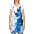 thumbnail image 2 of Fuzoiu Blue White Fluid Art Print Waterproof Apron, Kitchen Apron for Women Men Chef, Apron for Christmas Dinner Party Cooking Baking Crafting House Cleaning Kitchen, 2 of 7