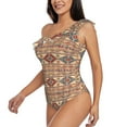 thumbnail image 2 of Gaeub Traditional Tribal Aztec Women's One Shoulder Ruffle Tummy Control Swimwear for Swimming Surfing Beach Party - Medium, 2 of 8