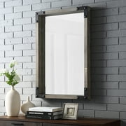 Manor Park Rustic Farmhouse Rectangle Wood Wall Mirror