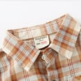thumbnail image 5 of Paokuoon Kids Boys Shirt Casual Wear Long Sleeve Button Toddler Down Plaid Cotton Blouse with Pockets Dress Shirt for 2-7 Years, 5 of 9