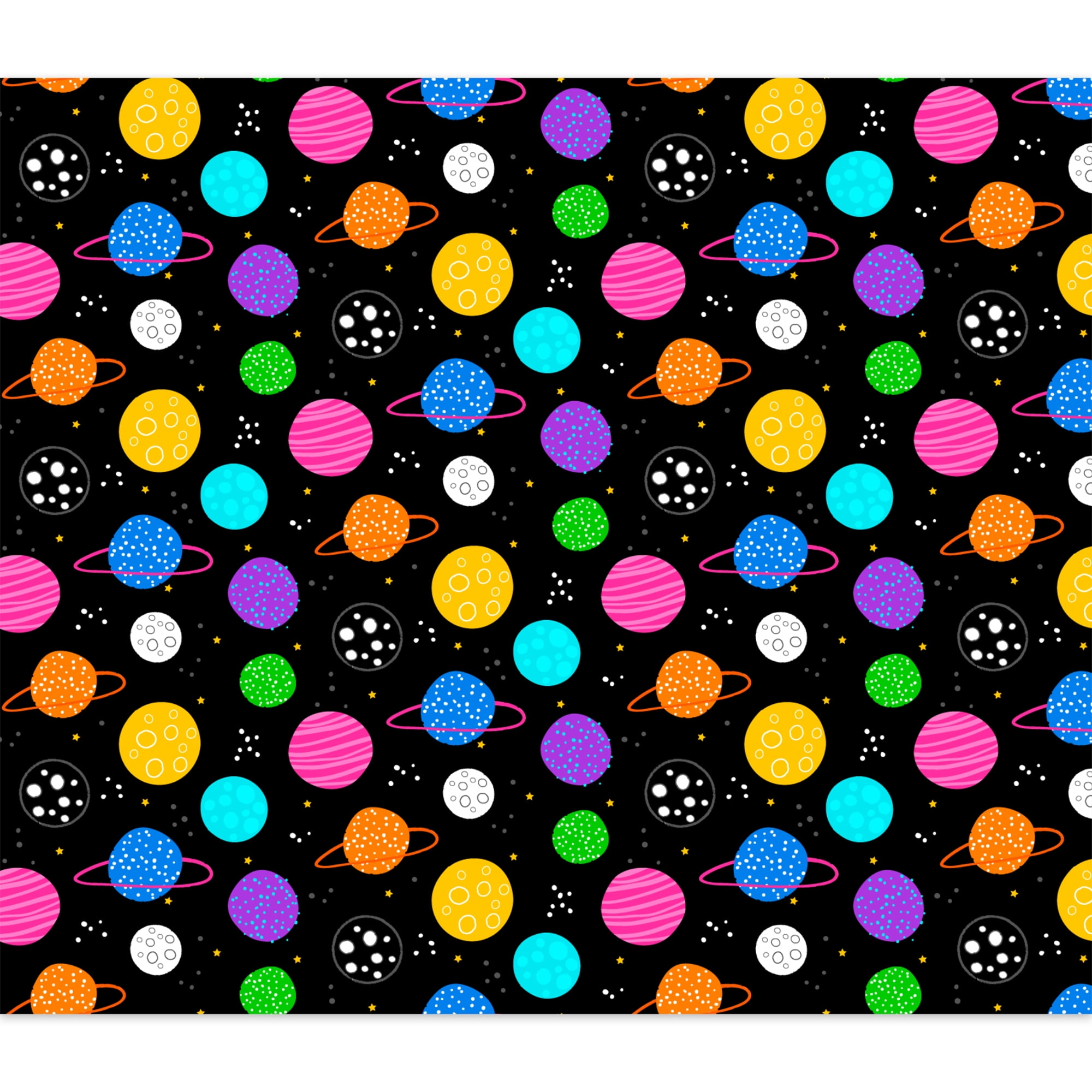 Create It 18"x21" Cotton Space Precut Sewing & Craft Fabric, Black 10 Pieces