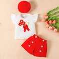 thumbnail image 4 of TOWED22 Toddler Baby Girl Clothes Knit Floral Fly Sleeve Tops Shorts Cute Summer Spring Outfits Infant Clothing Set(Blazer,12-18 M), 4 of 9