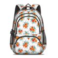 thumbnail image 2 of Sunflower and Bud White Pattern Cute School Backpack Bag with Padded Back and Adjustable Shoulder Straps 16.9 X 12.6 X 5.9 Inches, 2 of 3