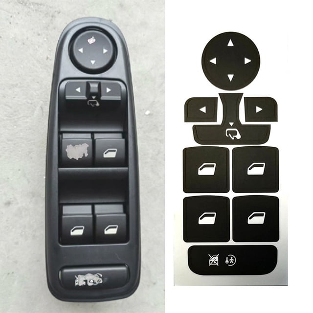 Car Window Lifter Switch Button Repair Sticker Decal For C4 For Grand Auto Door Windows Glass Lift Control Switch Cover