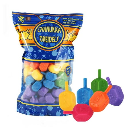 Plastic Dreidel - 100 Pk Medium Plastic Dreidels
