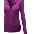 thumbnail image 3 of FashionOutfit Women's Basic Slim Fit Cotton Lightweight Zipper Hooded Jackets, 3 of 3