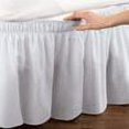 thumbnail image 3 of Chic Solid Ruffle Bed Skirt, Gathered Style Dust Ruffle With Split Corner In Microfiber Soft Sheen, Wrinkle Free Easy Washing White Polyester Fabric, 3 of 6