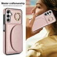 thumbnail image 5 of for Samsung Galaxy A14 5G Wallet Case with Card Holder Women Men, Flip PU Leather Kickstand Shockproof Protective Phone Cover Magnetic Clasp 360 Rotation Ring Stand for Samsung A14 5G, Rosegold, 5 of 7