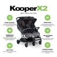 thumbnail image 4 of Joovy Kooper X2 Cochecito doble lado a lado con bandejas dobles para refrigerios, plegado con una sola mano, asientos reclinables en múltiples posiciones, reposapiernas ajustables y 2 bolsillos con cr, 4 of 5