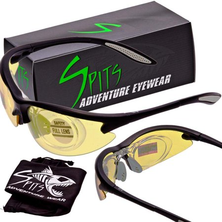 Spits Eyewear 1.50 Full Magnifying Shooting Safety Glasses MAGSHOT Pick Frame & Lens Color (Lens color: Yellow Anti-Fog, Frame color: Black)