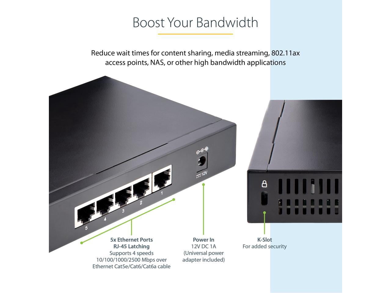 StarTech 5 Port Unmanaged Ethernet Switch DS52000