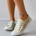 thumbnail image 4 of IUJSOY Women's Low Top Fashion Sneakers Round Toe Comfortable Casual Lace Embroidery Mesh Shoes, 4 of 8