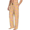 thumbnail image 3 of Mens Pajama Pants - Soft Sleep & Lounge Pants for Men, Twill Bacon Print Yellow Cuteness Casual PJ Bottoms Pants with Pockets, 3 of 5