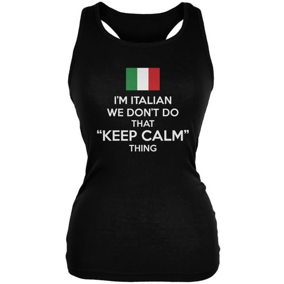 Don't Do Calm - Italian Black Juniors Soft Tank Top - Large