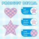 thumbnail image 3 of Uxcell 18 Pcs Parche Bordado de Corazón Estrella a Cuadros para Planchar, Aplicaciones para Coser en Chaquetas, Colección de Denim, Ropa, Vestidos, Sombreros, Jeans, Accesorio DIY, Púrpura Claro/Rosa, 3 of 6