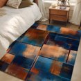 thumbnail image 6 of Blue Brown Color Block Area Rug 3x5 Washable Rug Non Slip Abstrat Vintage Stripes Modern Art Large Area Rug Indoor Floor Carpet for Entryway Bedroom Kitchen Living Room Home Office Dining Room, 6 of 9