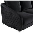 thumbnail image 4 of Bowery Hill 19" Modern Velvet Upholstered Elegant Chic Loveseat Couch in Black, 4 of 6