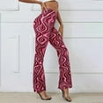 thumbnail image 2 of ANINEO Women's High Waist Water Ripple Print Yoga Pants Flared Casual Bell Bottoms With Stretch Comfort Leisure Daily Female Trousers, 2 of 4