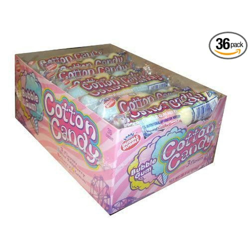 Dubble Bubble Cotton Candy Bubble Gum 5 Pieces Per Sleeve (Pack of 36