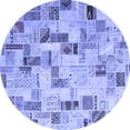 thumbnail image 1 of Ahgly Company Machine Washable Indoor Round Patchwork Blue Transitional Area Rugs, 4' Round, 1 of 4