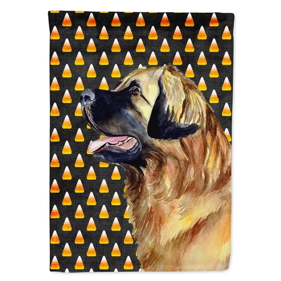Carolines Treasures LH9043-FLAG-PARENT Leonberger Candy Corn Halloween Portrait Flag  multicolor