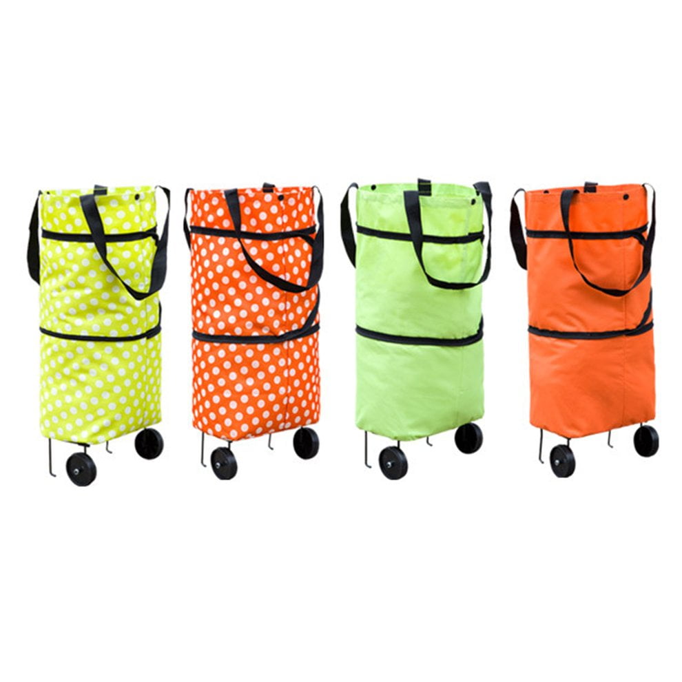 Mandalaa Fashionable Design Large Capacity Waterproof Oxford Cloth Foldable Shopping Trolley Wheel Bag Traval Cart Luggage Bag Baggage
