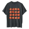 thumbnail image 6 of LEBONYARD Short Sleeve Womens Tops,Summer Shirts for Women new trendy,Women's Fashion Summer Round Neck Drop Sleeves Leisure Short Sleeve Fruit Printing Tops Dark Gray XL, 6 of 7