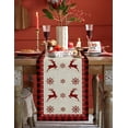 thumbnail image 2 of Christmas Table Runner, Christmas Snowflake Elk Rustic Table Runner for Holiday Birthday Party Kitchen Dining Table Home Decor, 2 of 7