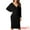 Black, variant on Unique Bargains Women's Deep V Neck Wrap Lantern Sleeve Belted Mini Sweater Dress M Brown