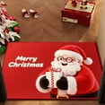 thumbnail image 5 of HomeKingdee Non Slip Bath Mat for Bathroom Floor Tub, Funny Santa Claus Bathroom Rug Water Absorbent Soft Shaggy Rugs Indoor Doormats Snowflake on Red Background Mats, 5 of 6