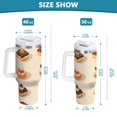 thumbnail image 6 of Yayeee 40oz Double-Wall Insulated Stainless Steel Tumbler with Handle Bottle, Red Cakes, 6 of 8