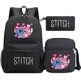 thumbnail image 3 of New Kawaii Stitch 3Pcs Boy Girl Kids School Book Bags Travel Backpack Shoulder Bag Pen Bag For Men Women, 3 of 4