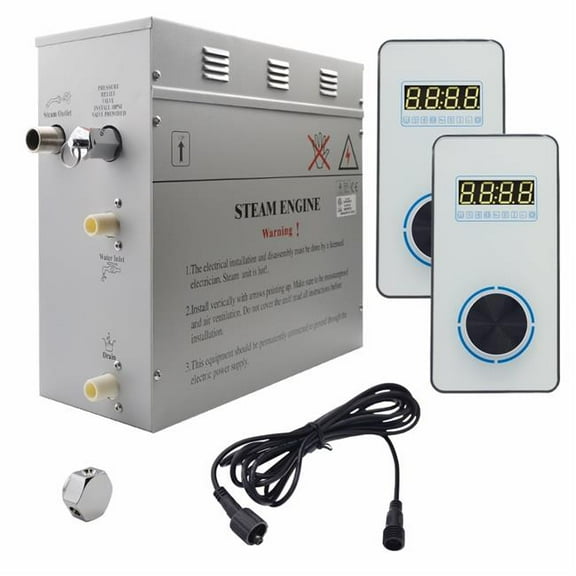 Steam Planet GH9VWU Superior Encore 9 kW Self-Draining Steam Bath Generator Kit & Dual Vertical Digital Keypad, White