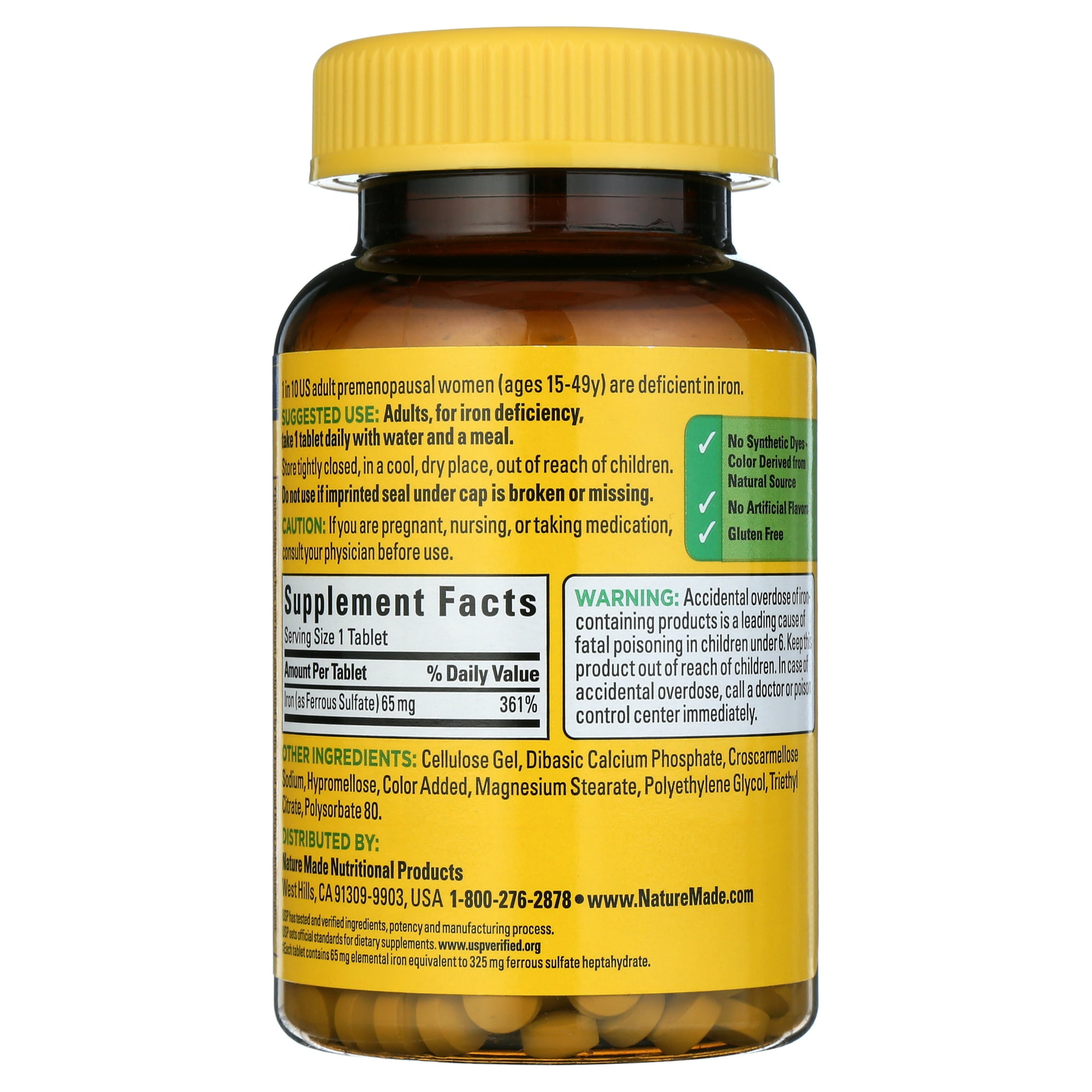 Nature Made Iron 65 mg Tablets, 365 ct Vegan • Vegetarian 365 ct Invastor