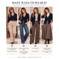 thumbnail image 6 of QUALFORT Women's 100% Cotton Lightweight Button-Front Cardigan Sweater, V-Neck Long Sleeve Knit,Navy XL, 6 of 9