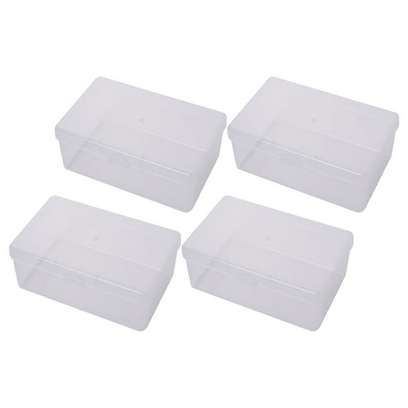White Plastic Storage Box with Lid for Home Use and Dust-Proof 4pcs