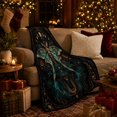 thumbnail image 3 of Mechanical Moth Beneath Moon Phases for Steampunk Art Enthusiasts, Mystical Ornate Steampunk Illustration Home Decor for Bedroom and Study, Halloween Gift with Cozy Flannel Blanket, 3 of 9