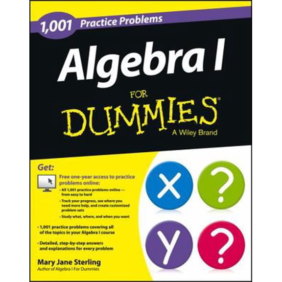 Pre-Owned Algebra I: 1,001 Practice Problems for Dummies ( Free Online Practice) (Paperback) 1118446712 9781118446713