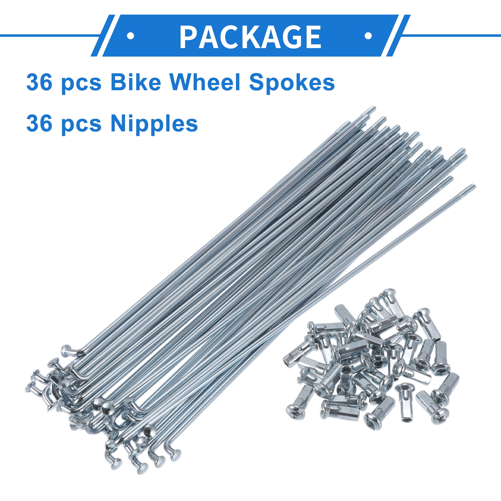 Unique Bargains 36Pcs 12G Carbon Steel Galvanized Silver Tone Nipples Silver Tone 6.89"