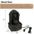 thumbnail image 5 of Pure Garden Tabletop Water Fountain- Classic Lion Head Polyresin Indoor Waterfall, Electric Pump and Soothing Sounds (Dark Gray), 5 of 9