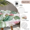 thumbnail image 3 of Tropical Succulent Round Tablecloth for 55-60 Inch Tables, Fitted Table Cover with Elastic Edge, Botanical Plants Pink Floral Waterproof Outdoor Table Cloth Protector for Patio Garden Dinner Picnic, 3 of 9