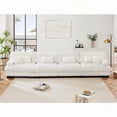 thumbnail image 3 of Modern Minimalist Chenille 4-Seater Sectional Sofa 220×80×75cm with Deep Seat and Comfy Cushions, 3 of 19